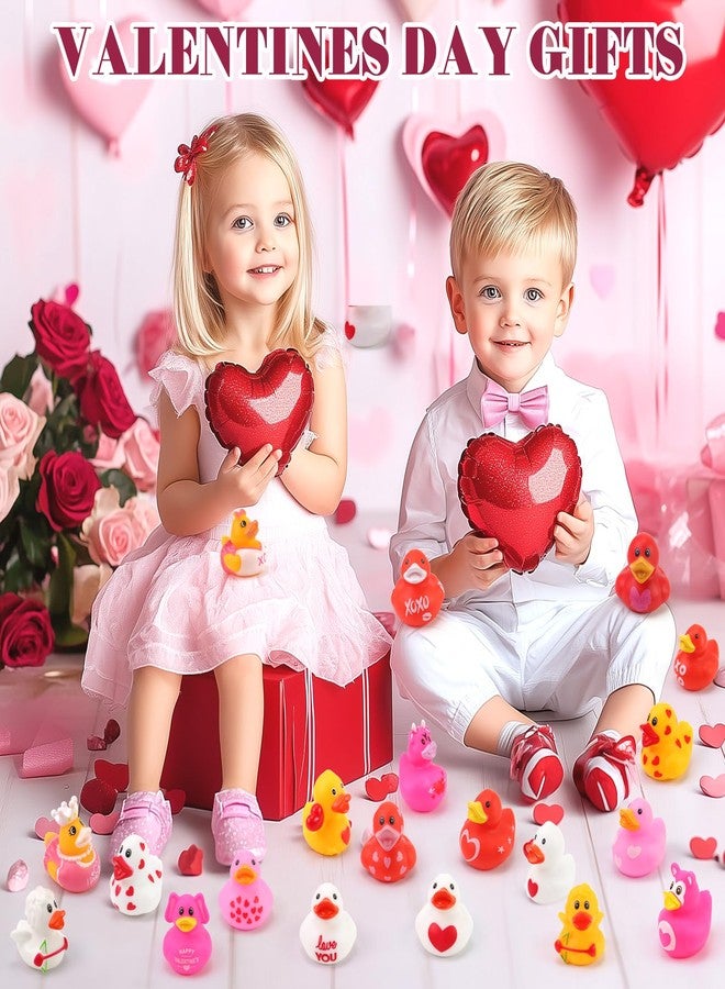 Halovin 36Pc Valentines Day Rubber Ducks - Funny Jeeps Ducks for Ducking - 2" Bulk Mini Small Rubber Duckies,Adult Kid Holiday Ducky Pool Bathtub Toys Party Favors Classroom Prizes Gifts Stuffers Fillers - Image 5